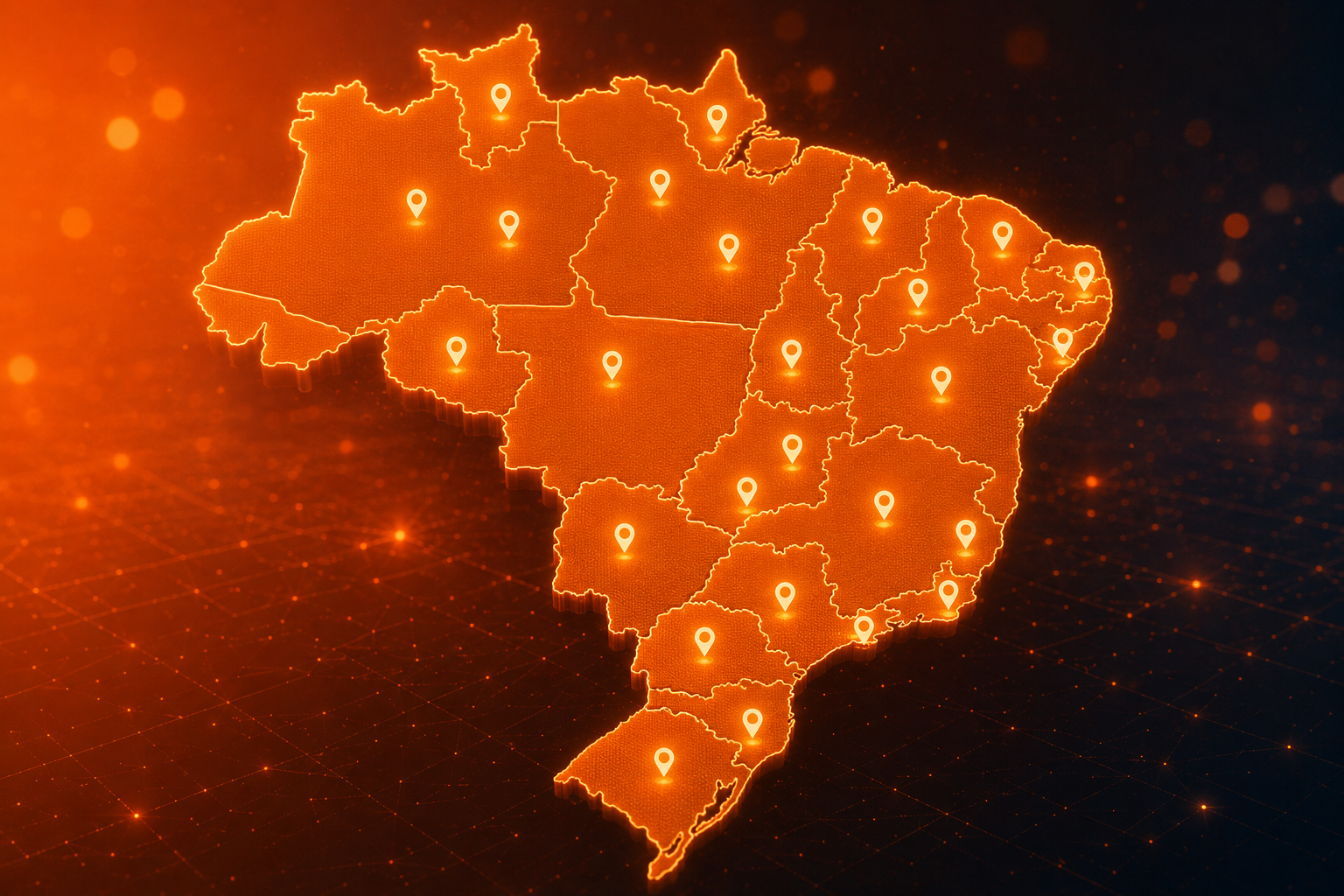 Mapa de atuação Mega Promo no Brasil